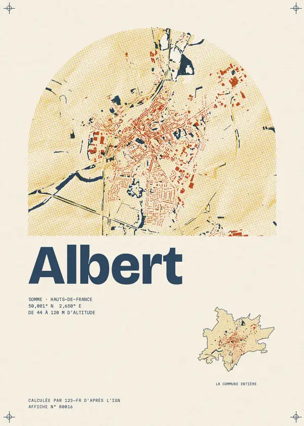Affiche de Albert, calculée par 123-fr d'après l'IGN
