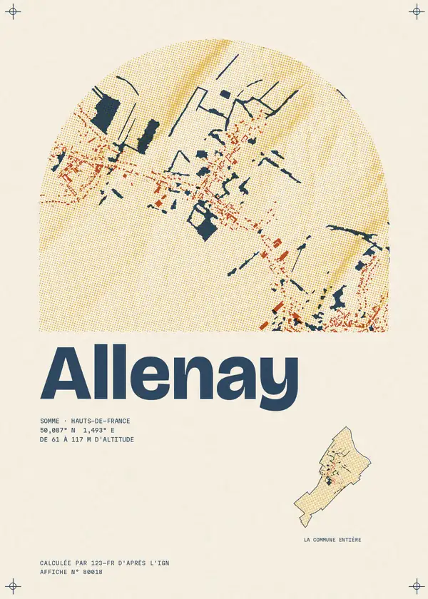 Affiche de Allenay, calculée par 123-fr d'après l'IGN