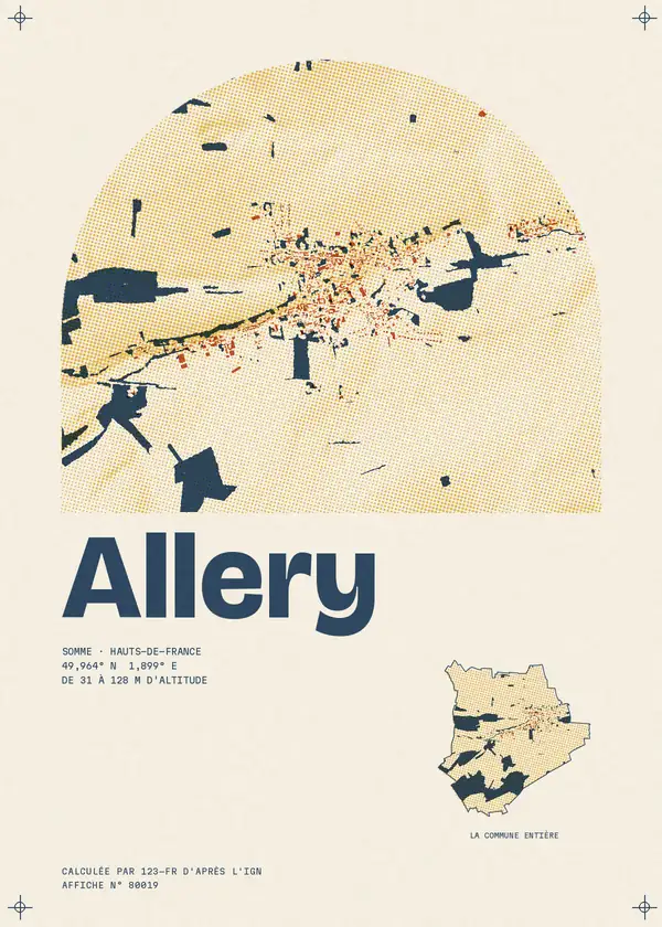 Affiche de Allery, calculée par 123-fr d'après l'IGN