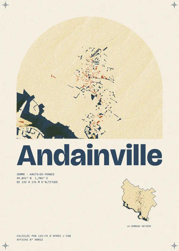 Affiche de Andainville, calculée par 123-fr d'après l'IGN