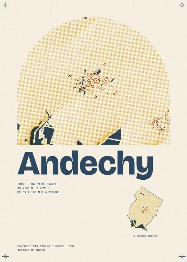Affiche de Andechy, calculée par 123-fr d'après l'IGN