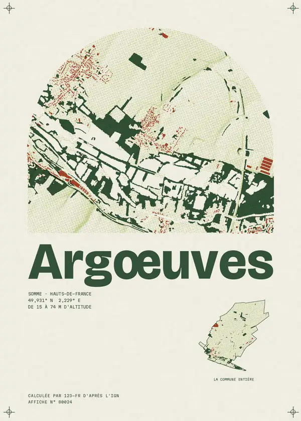 Affiche de Argœuves, calculée par 123-fr d'après l'IGN