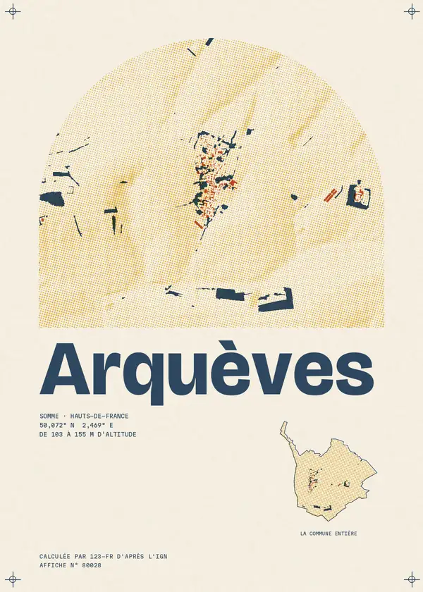 Affiche de Arquèves, calculée par 123-fr d'après l'IGN
