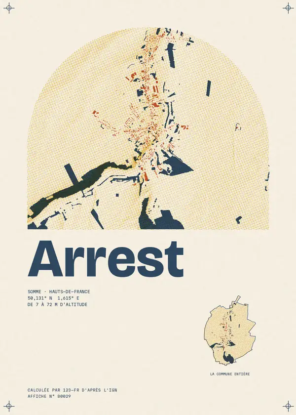 Affiche de Arrest, calculée par 123-fr d'après l'IGN