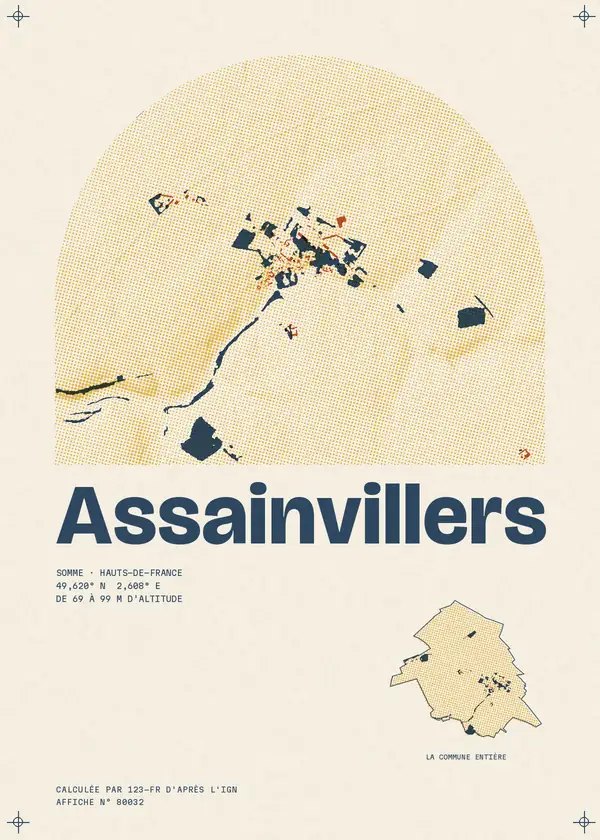 Affiche de Assainvillers, calculée par 123-fr d'après l'IGN