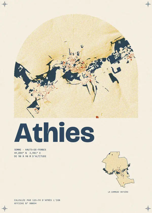 Affiche de Athies, calculée par 123-fr d'après l'IGN
