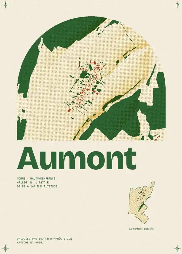 Affiche de Aumont, calculée par 123-fr d'après l'IGN