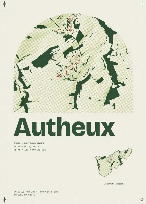 Affiche de Autheux, calculée par 123-fr d'après l'IGN