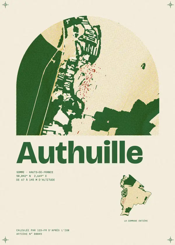 Affiche de Authuille, calculée par 123-fr d'après l'IGN