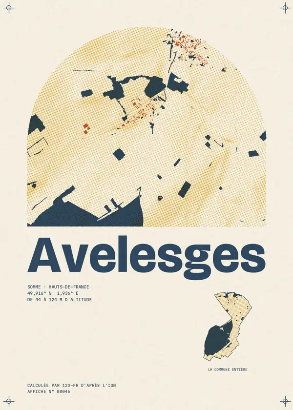 Affiche de Avelesges, calculée par 123-fr d'après l'IGN