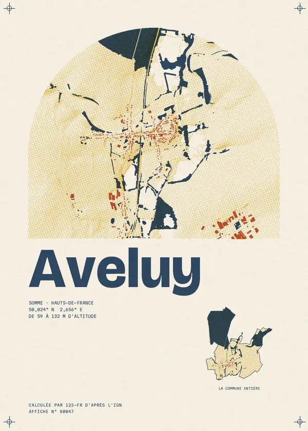 Affiche de Aveluy, calculée par 123-fr d'après l'IGN