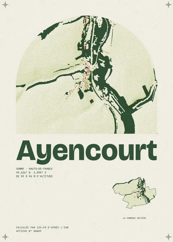 Affiche de Ayencourt, calculée par 123-fr d'après l'IGN