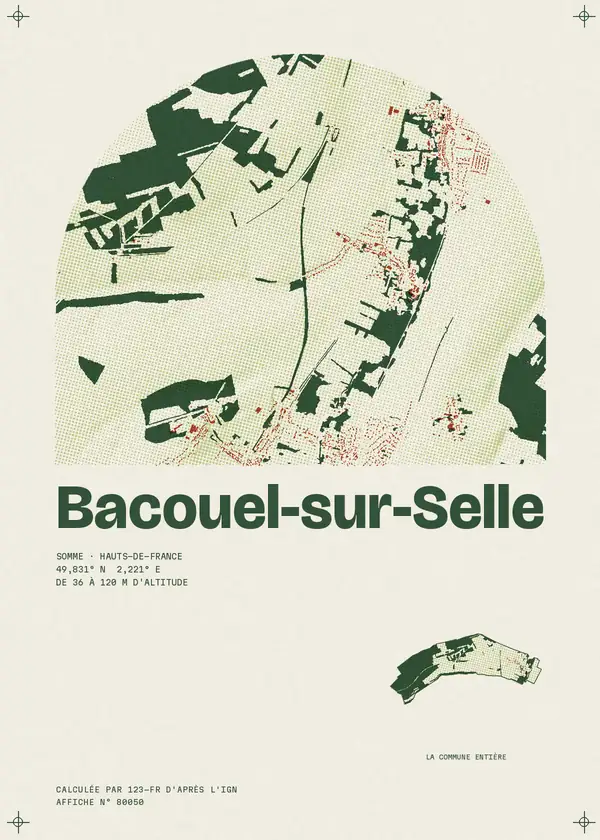 Affiche de Bacouel-sur-Selle, calculée par 123-fr d'après l'IGN