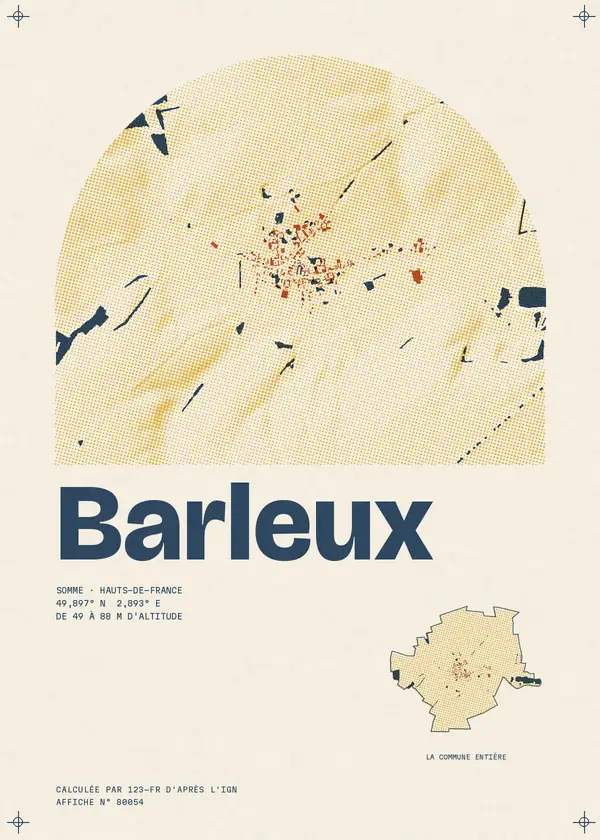 Affiche de Barleux, calculée par 123-fr d'après l'IGN