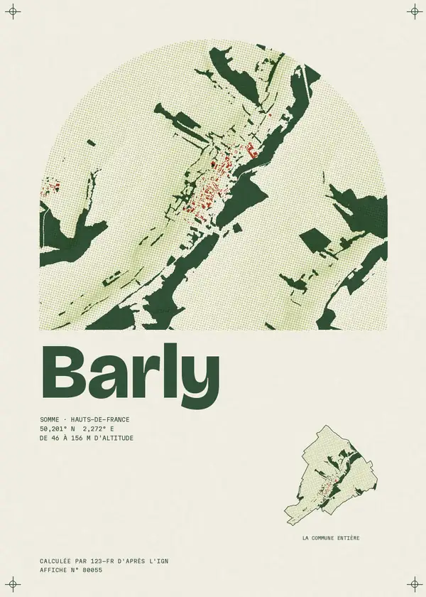 Affiche de Barly, calculée par 123-fr d'après l'IGN