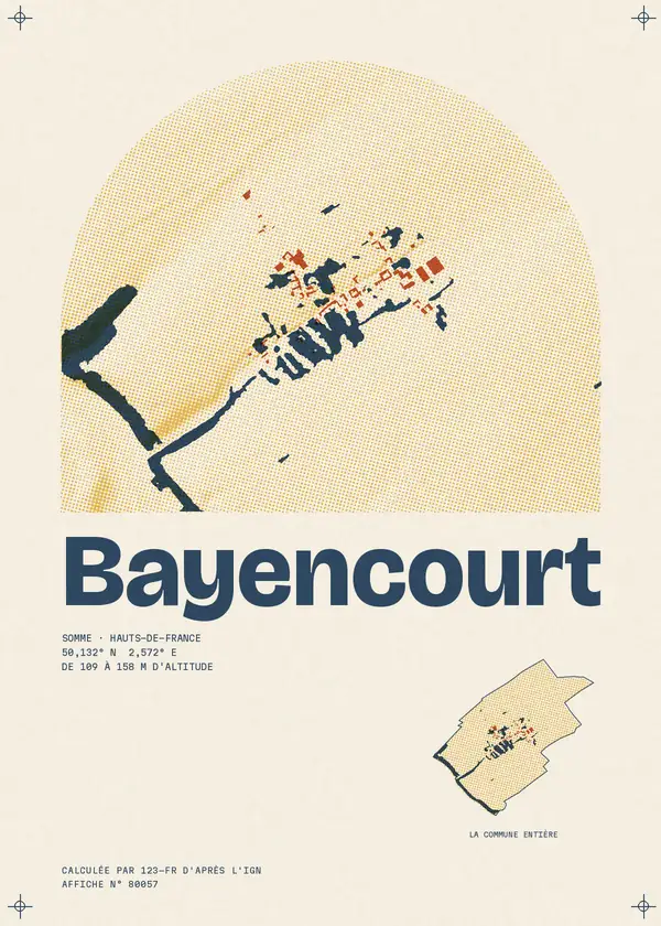 Affiche de Bayencourt, calculée par 123-fr d'après l'IGN