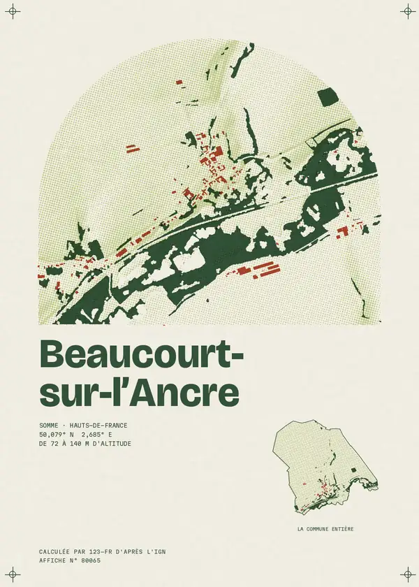Affiche de Beaucourt-sur-l'Ancre, calculée par 123-fr d'après l'IGN
