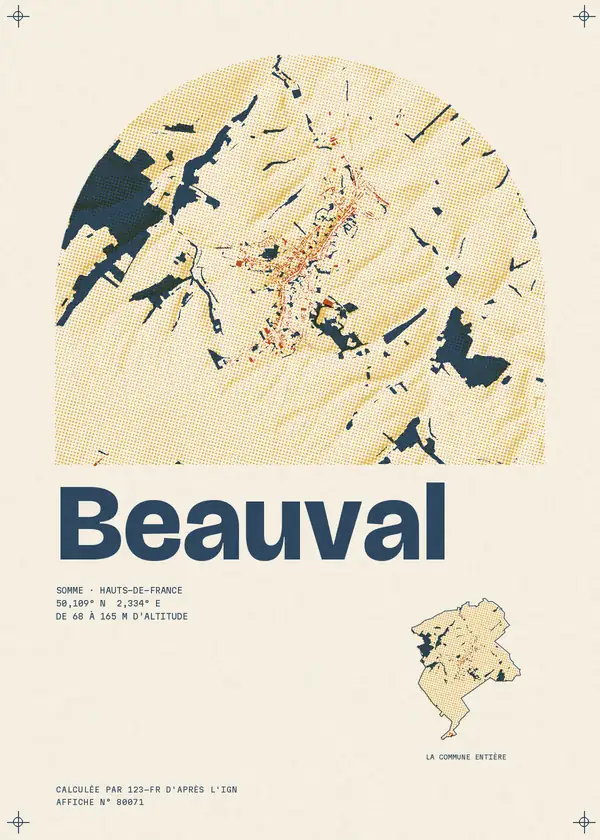 Affiche de Beauval, calculée par 123-fr d'après l'IGN