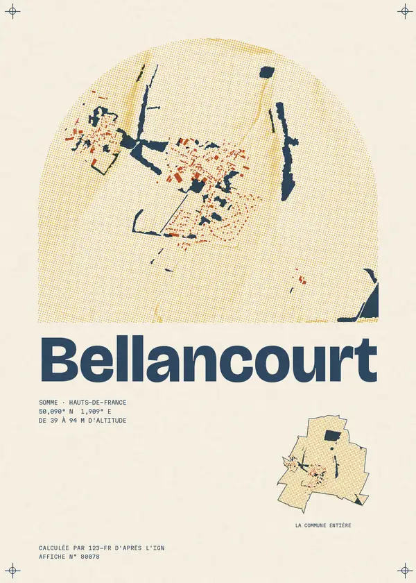 Affiche de Bellancourt, calculée par 123-fr d'après l'IGN