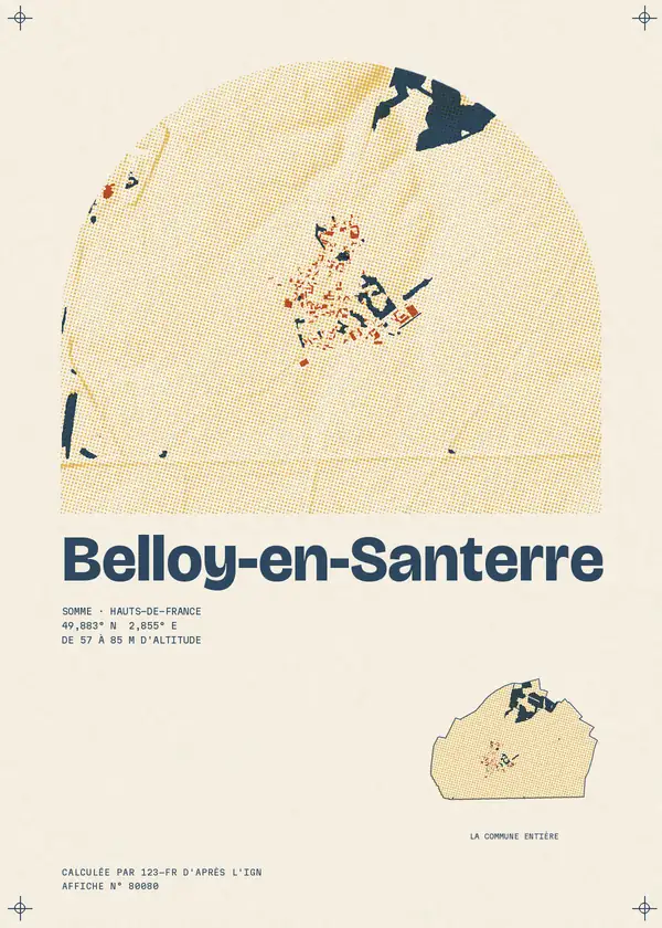Affiche de Belloy-en-Santerre, calculée par 123-fr d'après l'IGN