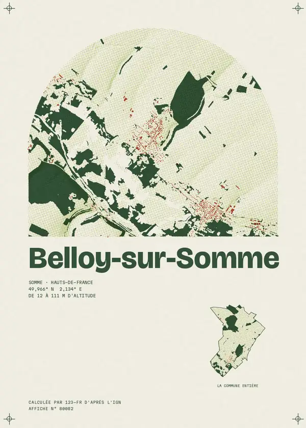 Affiche de Belloy-sur-Somme, calculée par 123-fr d'après l'IGN