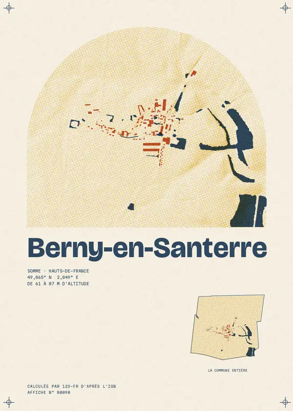 Affiche de Berny-en-Santerre, calculée par 123-fr d'après l'IGN