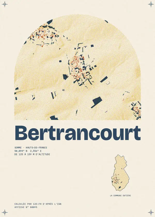 Affiche de Bertrancourt, calculée par 123-fr d'après l'IGN