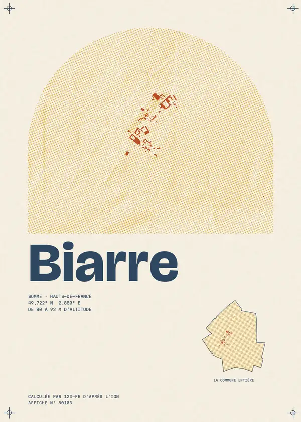 Affiche de Biarre, calculée par 123-fr d'après l'IGN