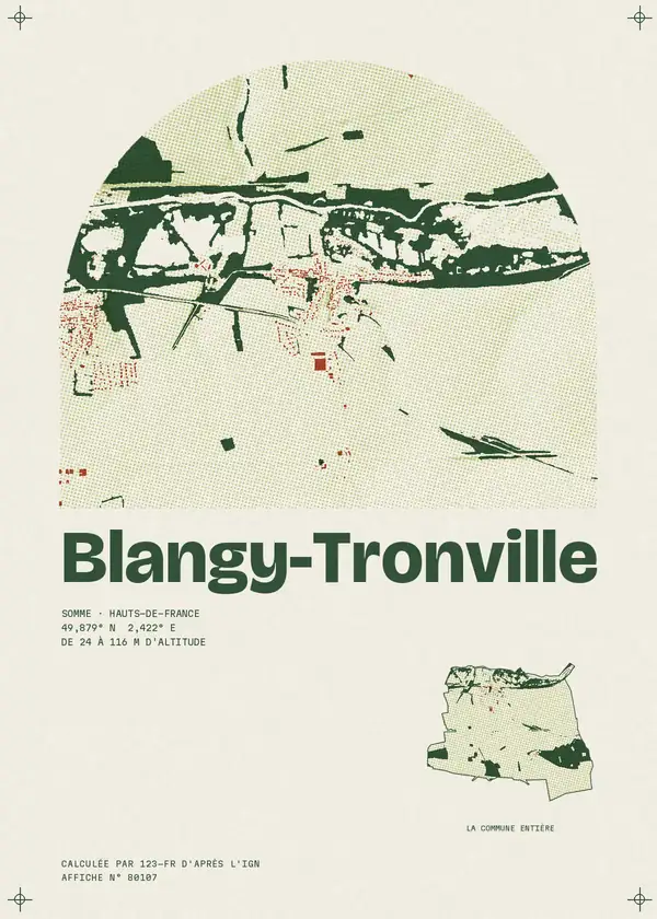 Affiche de Blangy-Tronville, calculée par 123-fr d'après l'IGN