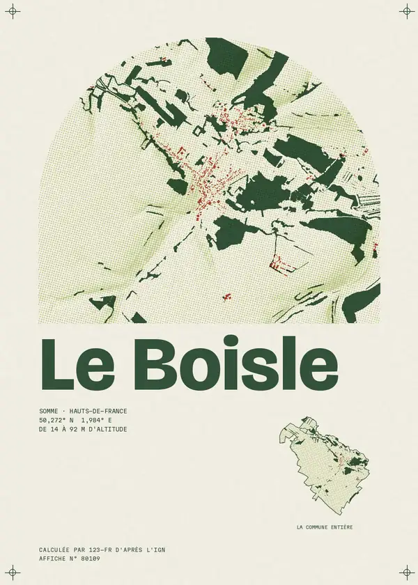 Affiche de Le Boisle, calculée par 123-fr d'après l'IGN