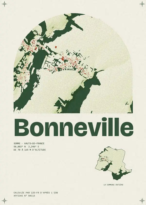 Affiche de Bonneville, calculée par 123-fr d'après l'IGN