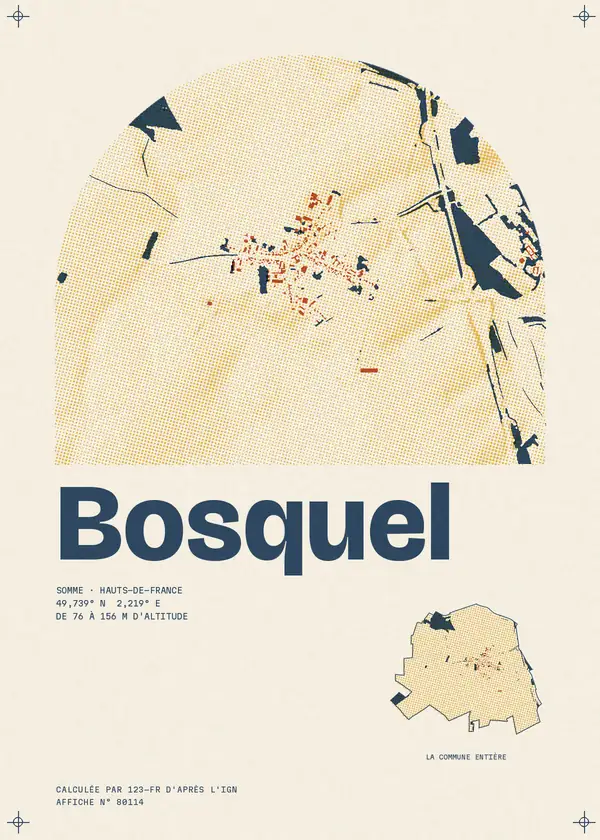 Affiche de Bosquel, calculée par 123-fr d'après l'IGN