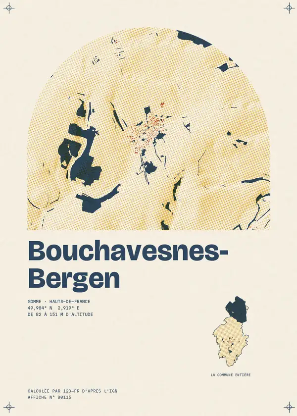 Affiche de Bouchavesnes-Bergen, calculée par 123-fr d'après l'IGN