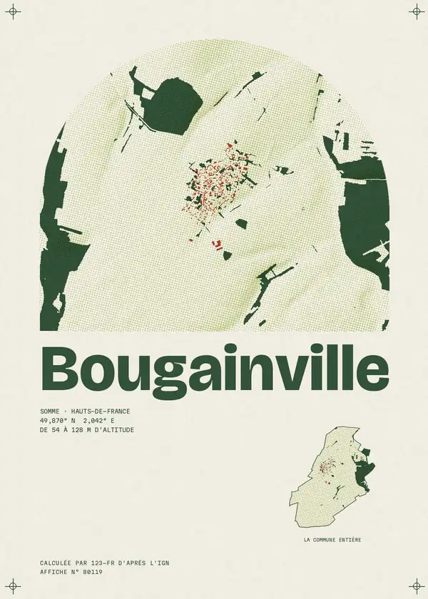 Affiche de Bougainville, calculée par 123-fr d'après l'IGN