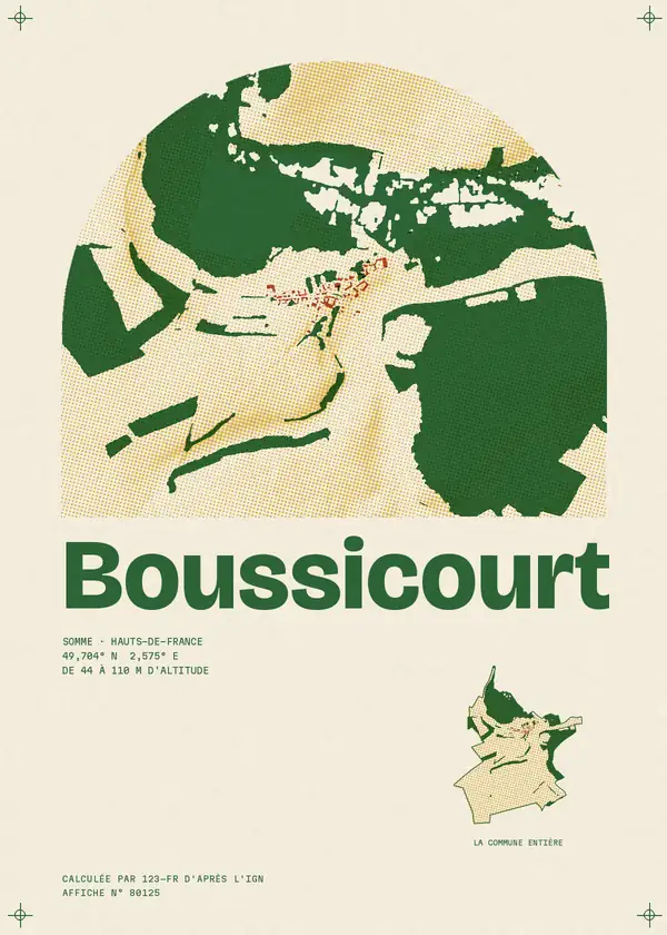 Affiche de Boussicourt, calculée par 123-fr d'après l'IGN