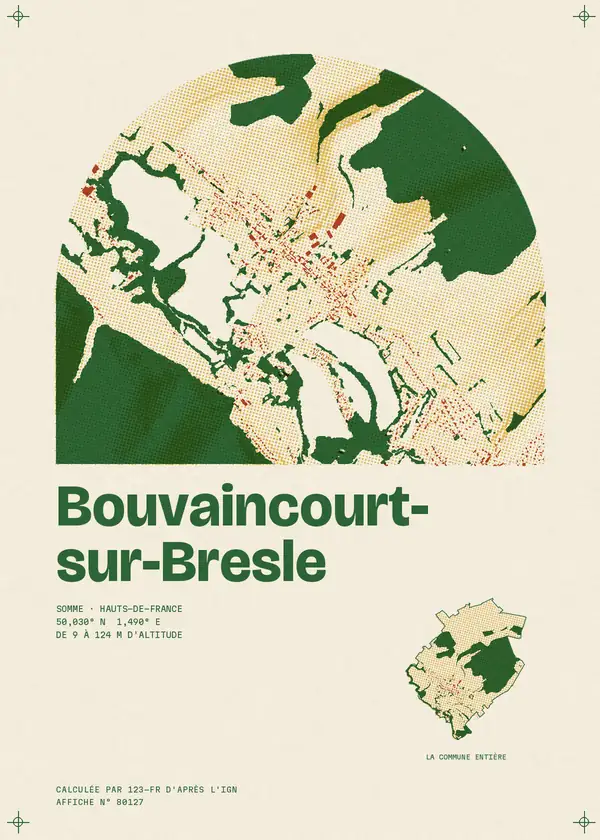 Affiche de Bouvaincourt-sur-Bresle, calculée par 123-fr d'après l'IGN