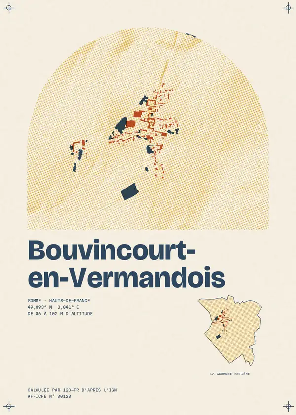 Affiche de Bouvincourt-en-Vermandois, calculée par 123-fr d'après l'IGN