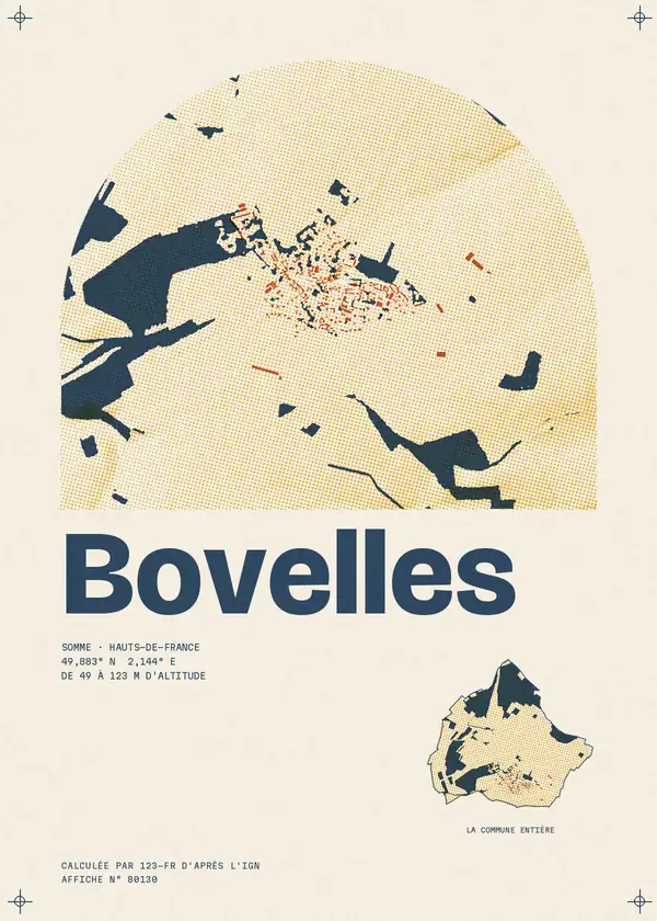 Affiche de Bovelles, calculée par 123-fr d'après l'IGN