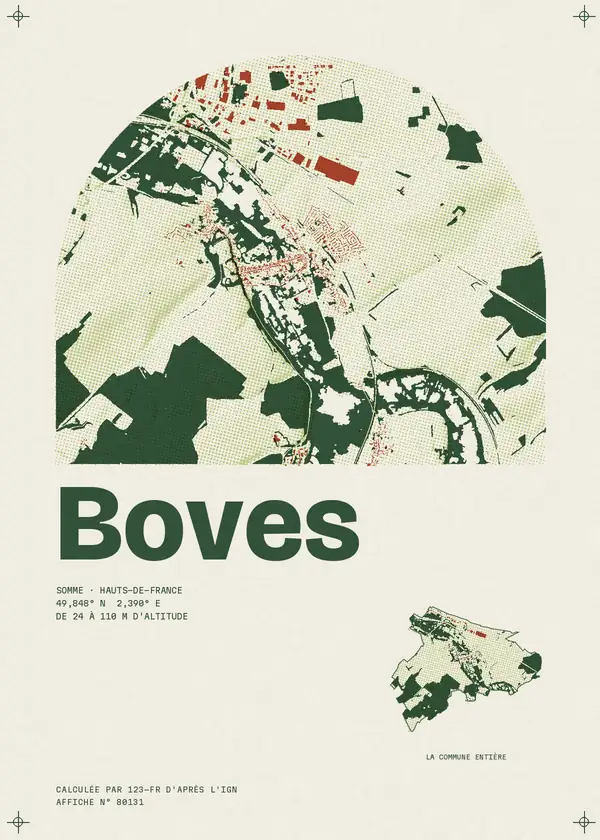 Affiche de Boves, calculée par 123-fr d'après l'IGN