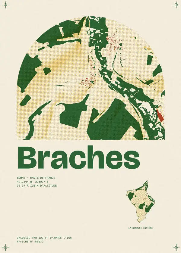 Affiche de Braches, calculée par 123-fr d'après l'IGN