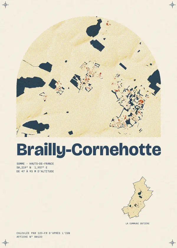 Affiche de Brailly-Cornehotte, calculée par 123-fr d'après l'IGN
