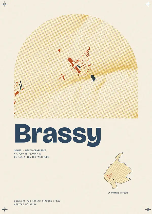Affiche de Brassy, calculée par 123-fr d'après l'IGN
