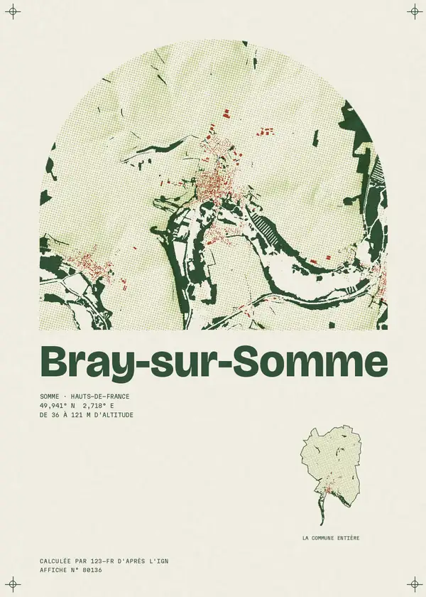 Affiche de Bray-sur-Somme, calculée par 123-fr d'après l'IGN