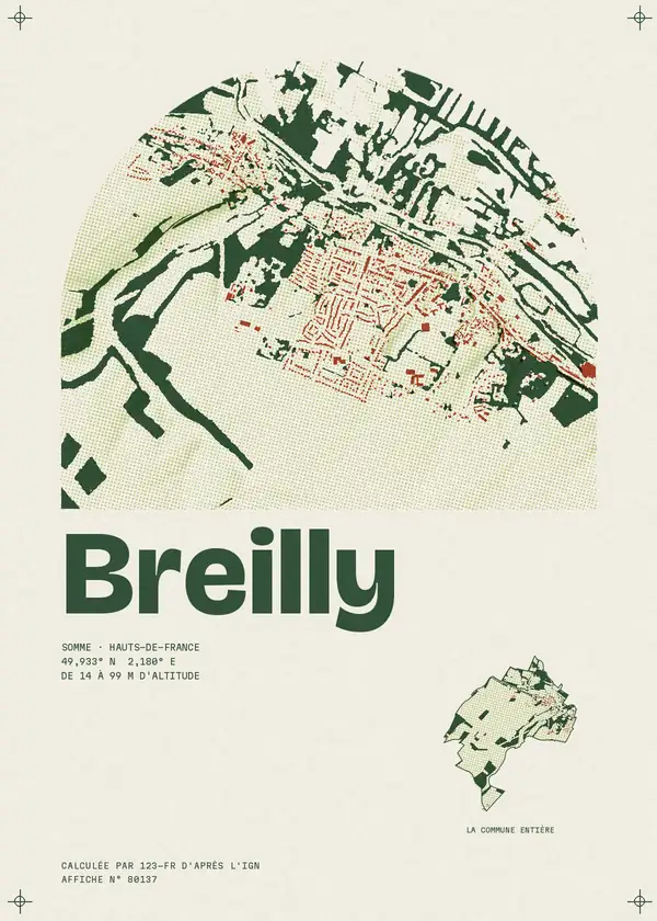 Affiche de Breilly, calculée par 123-fr d'après l'IGN