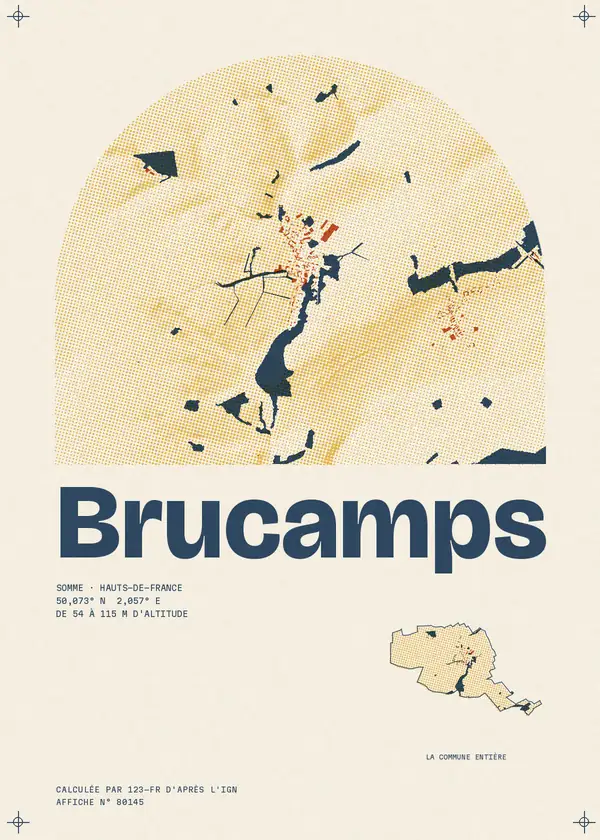 Affiche de Brucamps, calculée par 123-fr d'après l'IGN