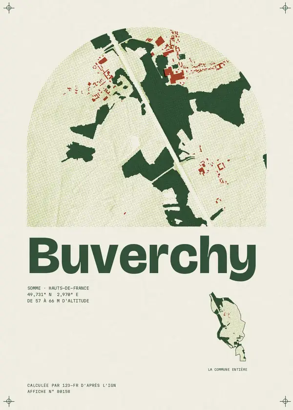 Affiche de Buverchy, calculée par 123-fr d'après l'IGN
