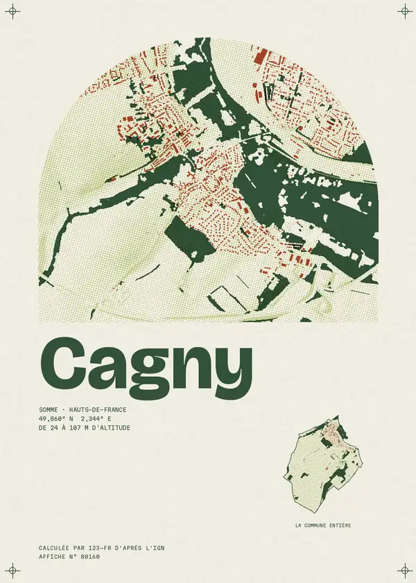 Affiche de Cagny, calculée par 123-fr d'après l'IGN