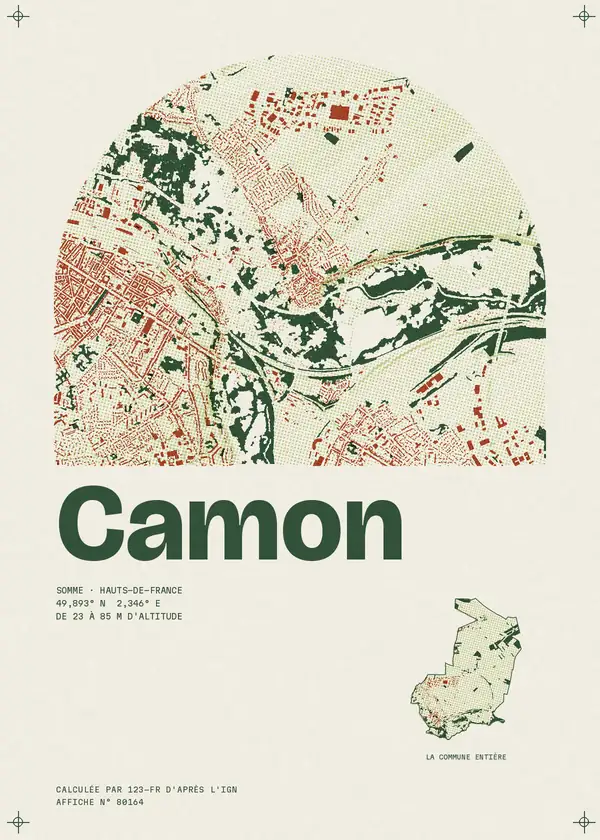 Affiche de Camon, calculée par 123-fr d'après l'IGN