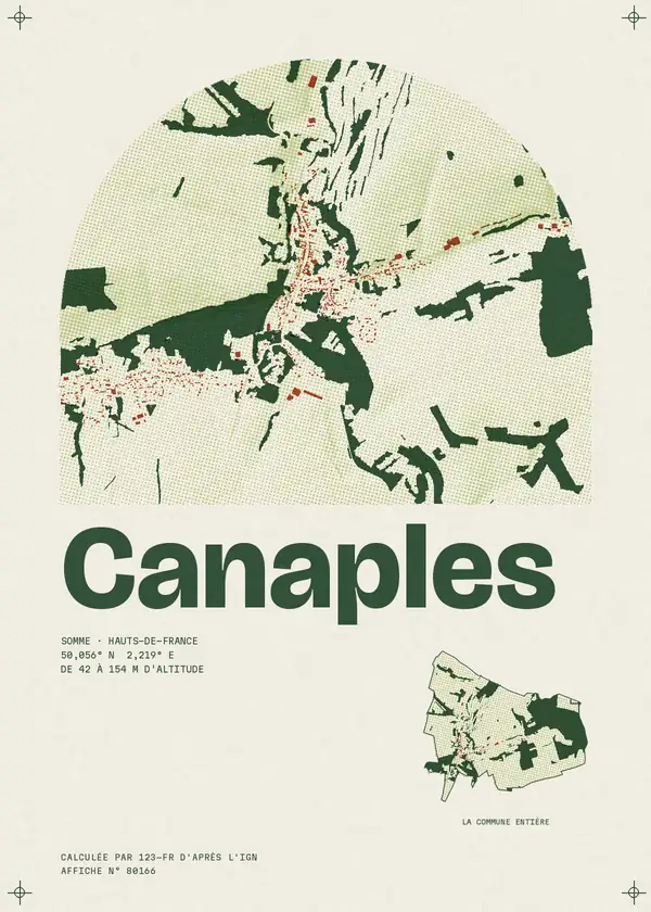 Affiche de Canaples, calculée par 123-fr d'après l'IGN
