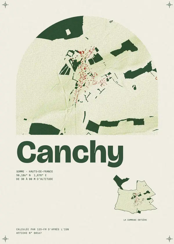 Affiche de Canchy, calculée par 123-fr d'après l'IGN